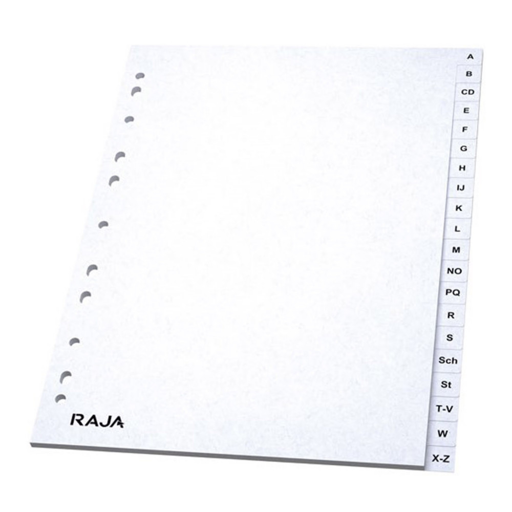 RAJA Intercalaires alphabtiques A4 en carte blanche - 20 divisions