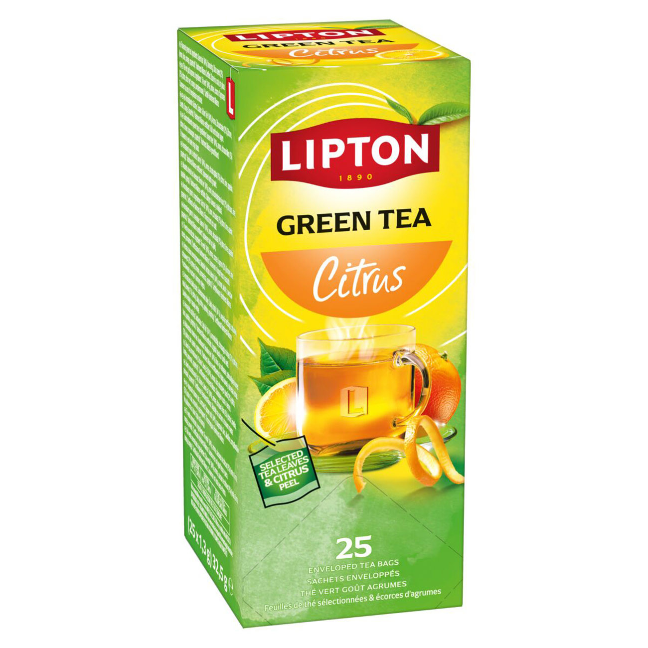 Lipton Feel Good Selection Thé Vert Agrumes - 25 sachets fraîcheur