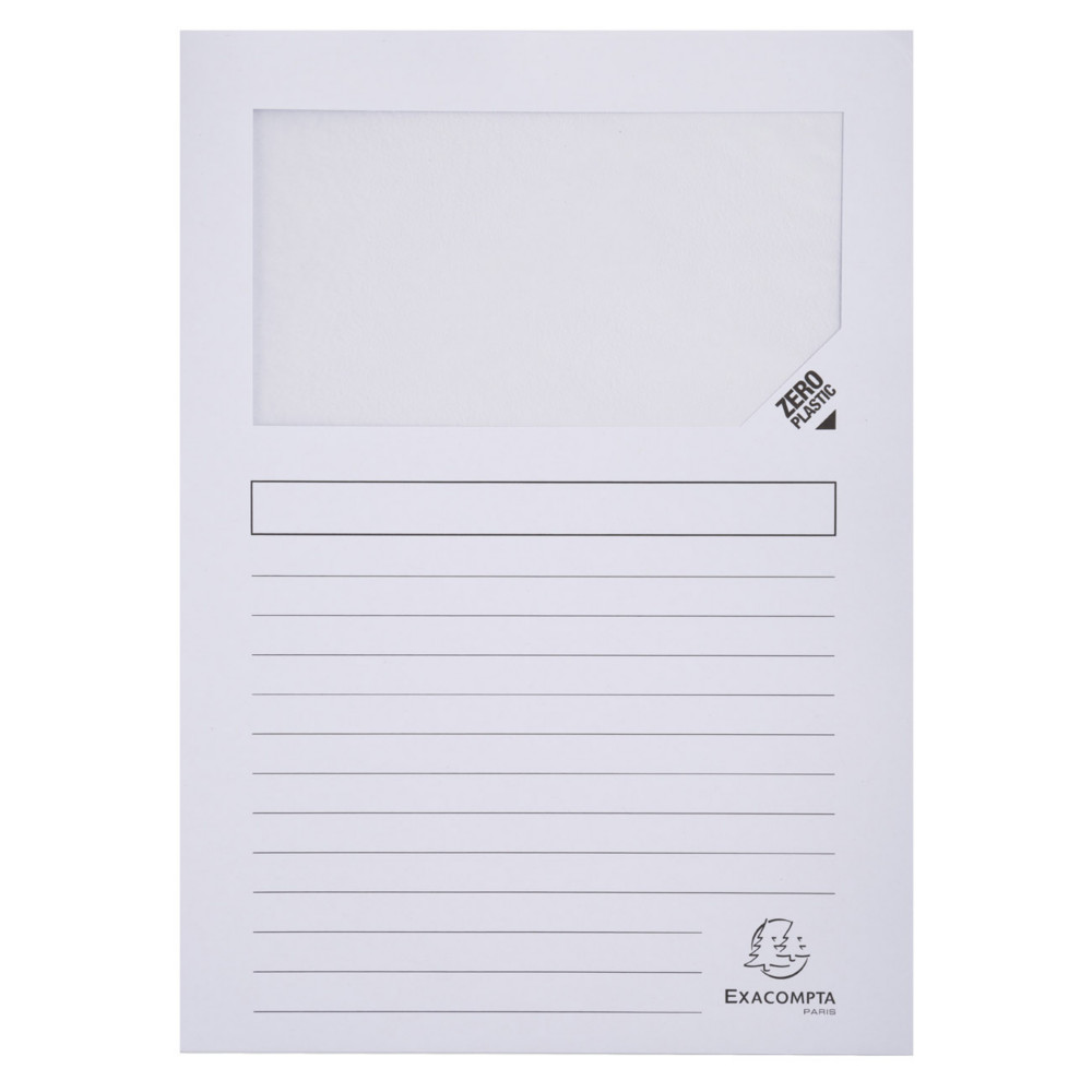 Exacompta Chemises  fentre Forever 80feuillesA4 130g/m en carte  recycl Blanc - Lot de 25