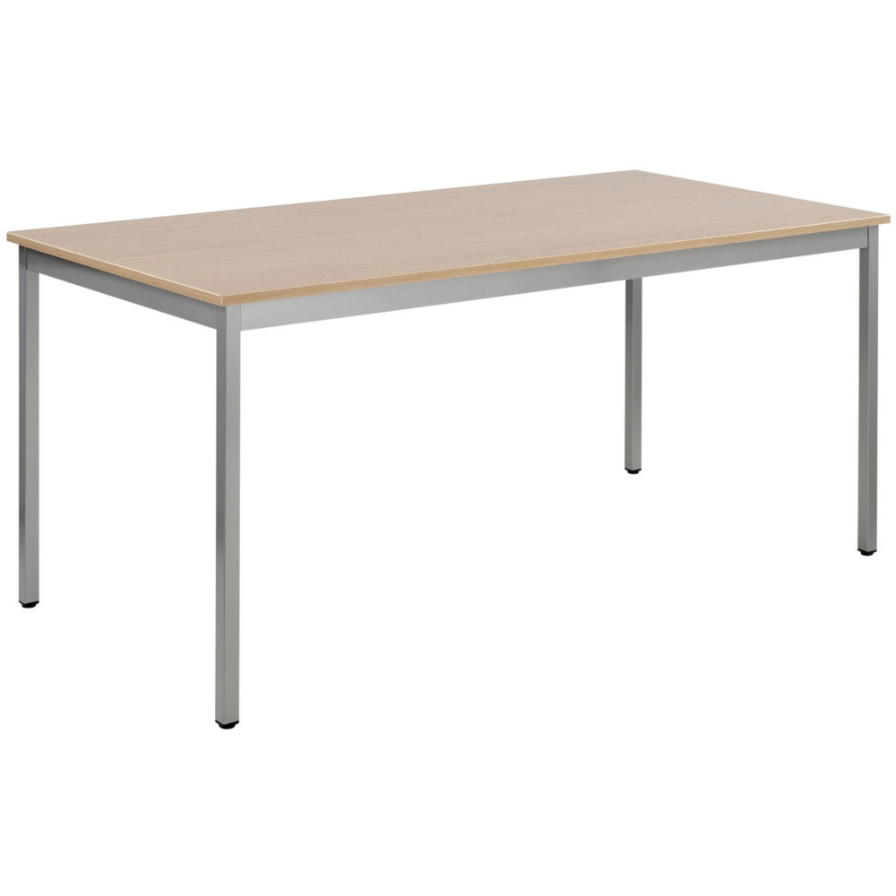 Table de runion modulable rectangle - L.160 x P.80 cm - Plateau Chne - Pieds Gris
