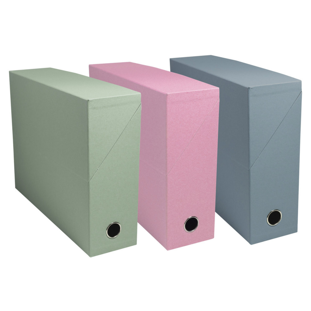 Exacompta Bote archive de classement Autentik A4 dos 9 cm carton recycl - Lot de 3 couleurs assorties