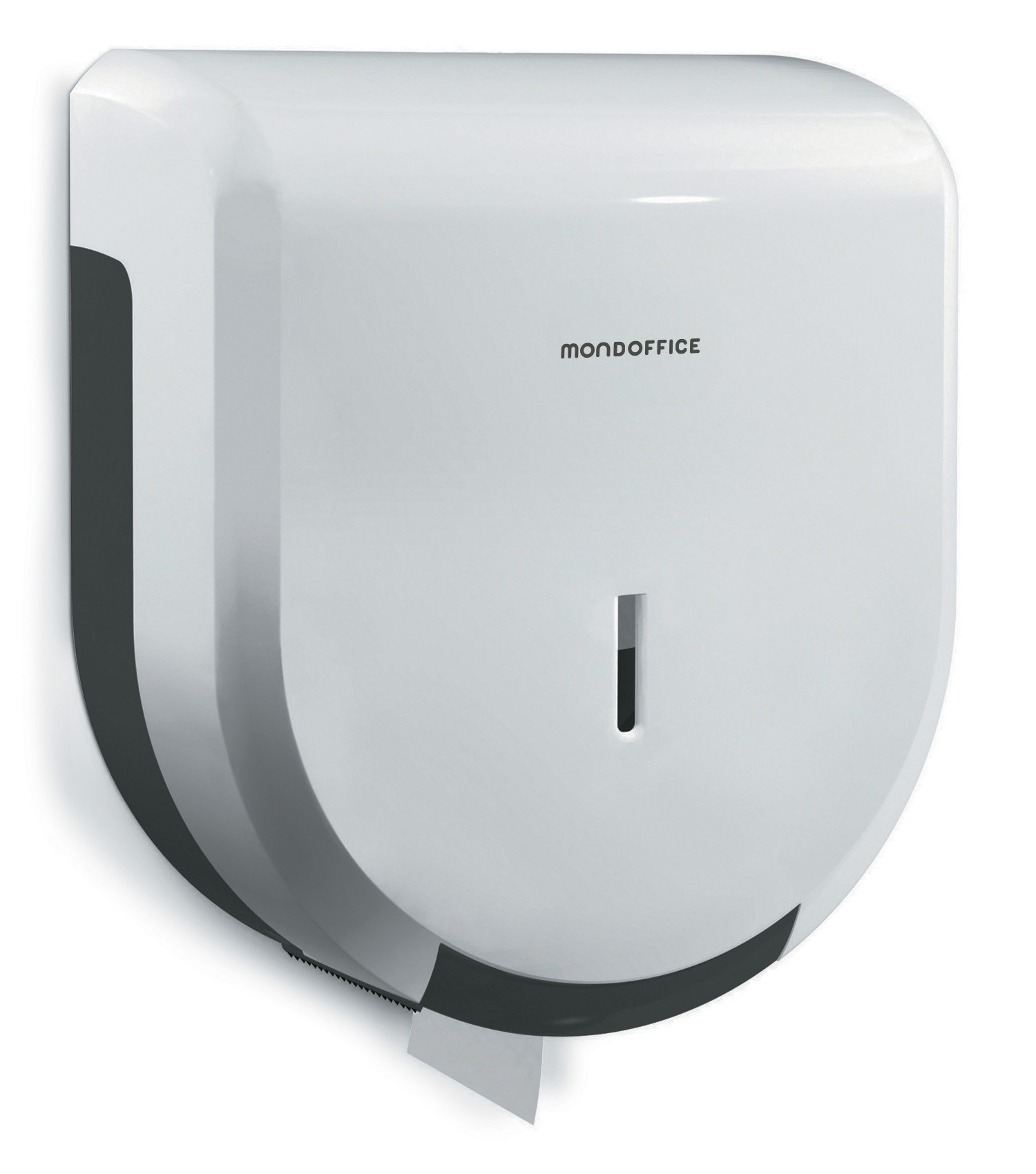 MONDOFFICE Distributeur de papier toilette Jumbo en ABS pour bobine maxi de 400 m - Blanc