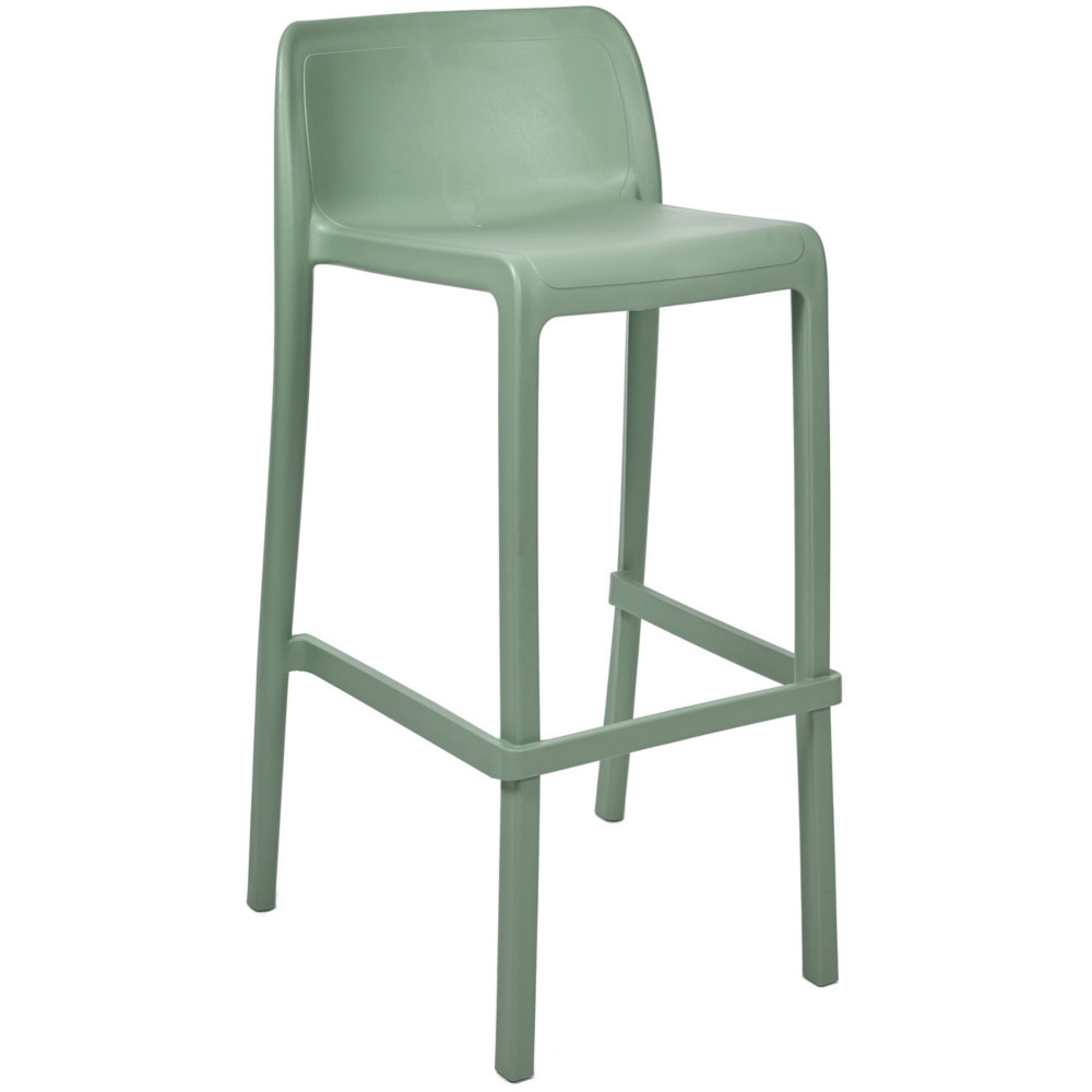 Tabouret haut dextrieur Jonah en polypropylne recyclable  Vert olive