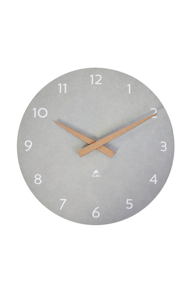 Alba Horloge murale Hormilena en bois - Diamtre 30 cm - Gris