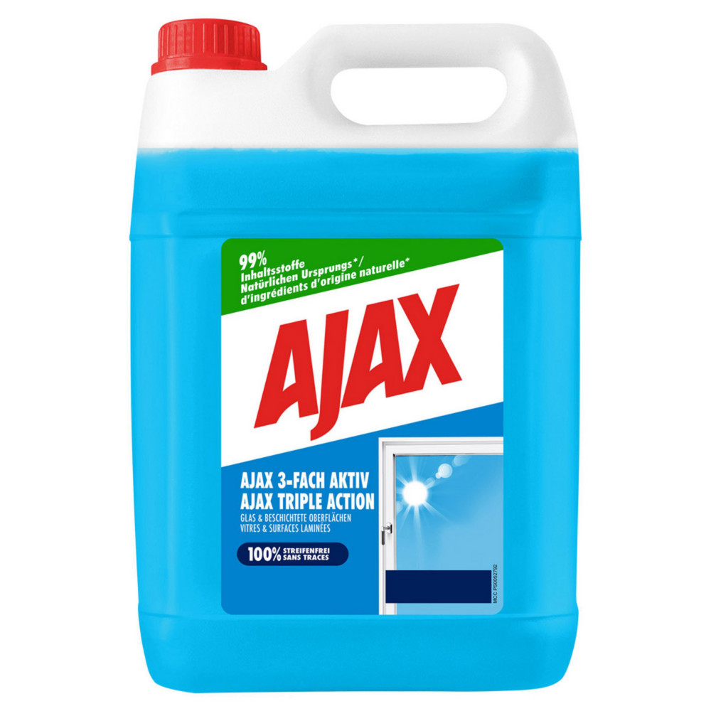 Ajax Nettoyant vitre triple action sans parfum - Bidon  5 L