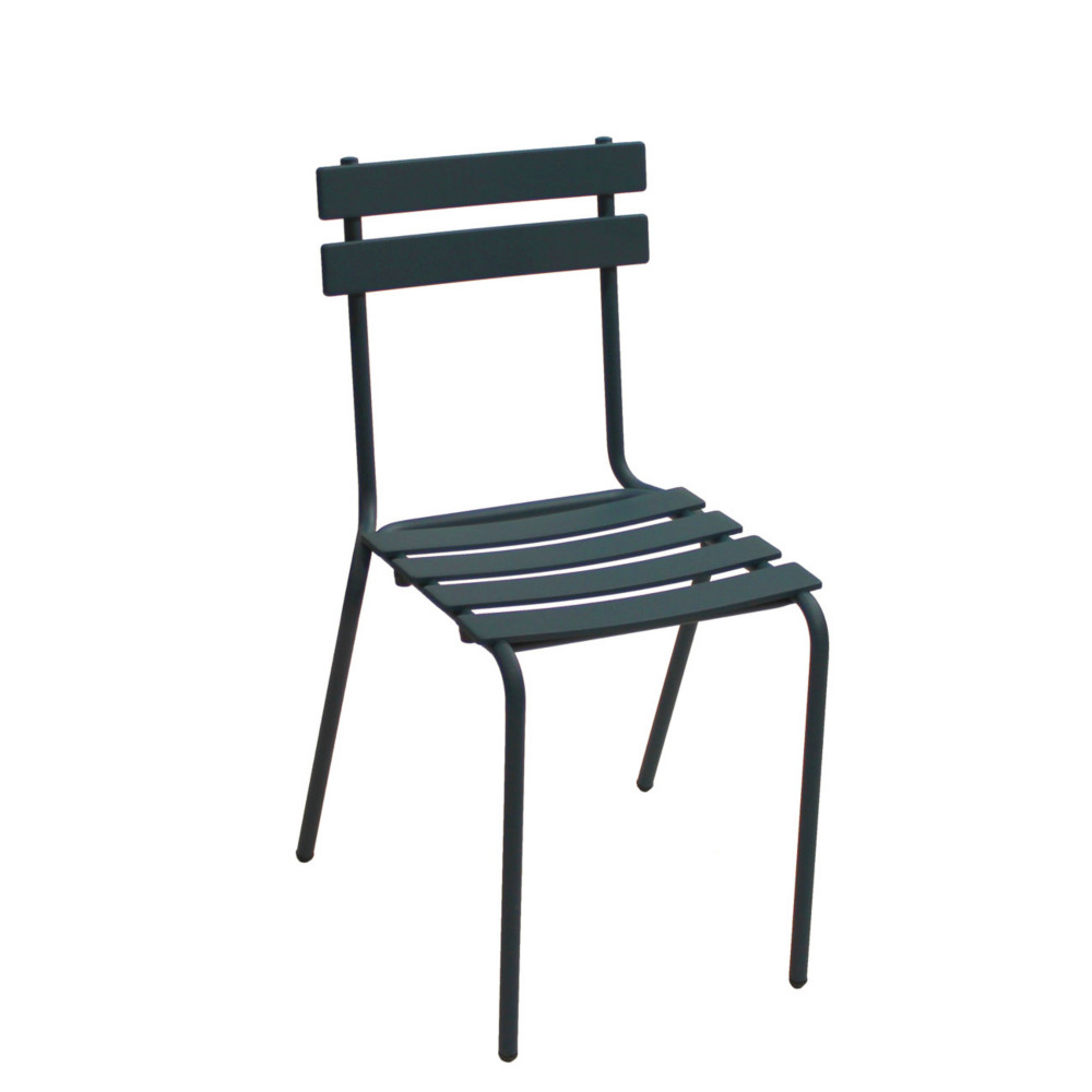 Chaise dextrieur Eden en mtal sans accoudoir  Bleu Acapulco