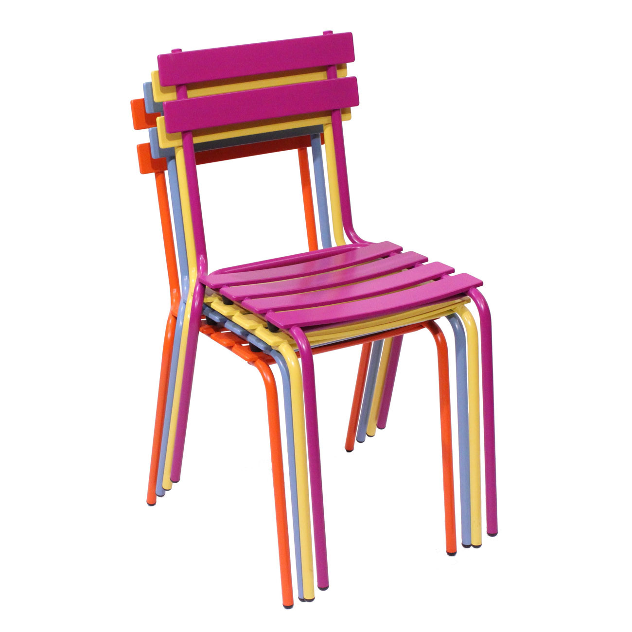 Chaise d’extérieur Eden en métal sans accoudoir – Bleu Acapulco