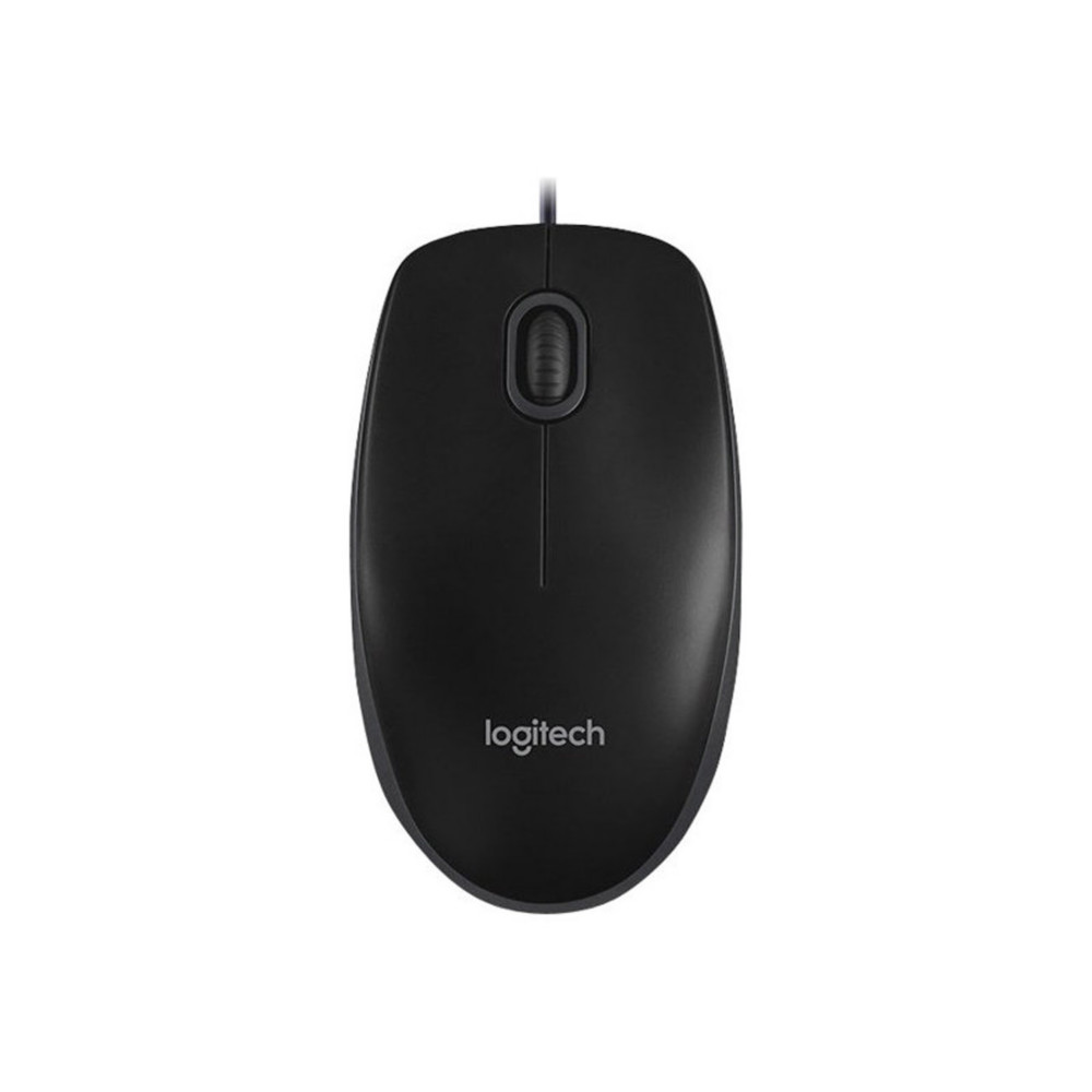 Logitech Souris filaire optique ambidextre 3 boutons B100 - USB - Noir