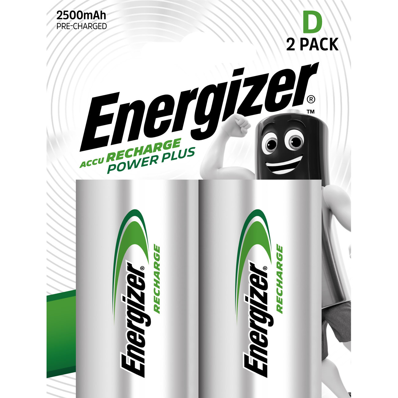 Energizer Pile rechargeable D / HR20 Power Plus - 2500 mAh - Lot de 2