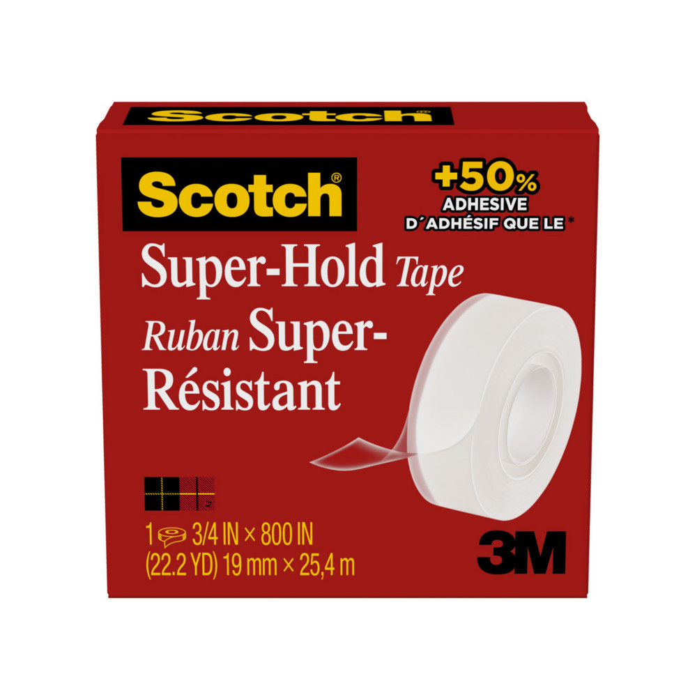Scotch Super Hold Ruban adhsif super rsistant transparent l.19 mm x L.25,4 m