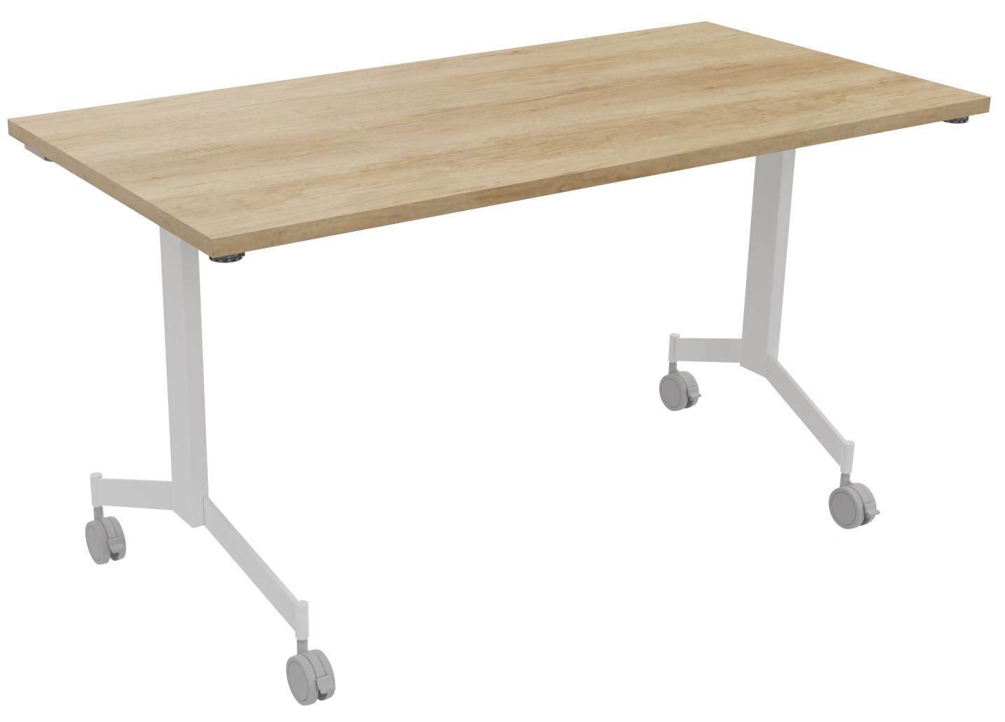 Table mobile rabattable Eureka - L.140 x P.70 cm - Plateau Chêne Nebraska - Pieds Blanc