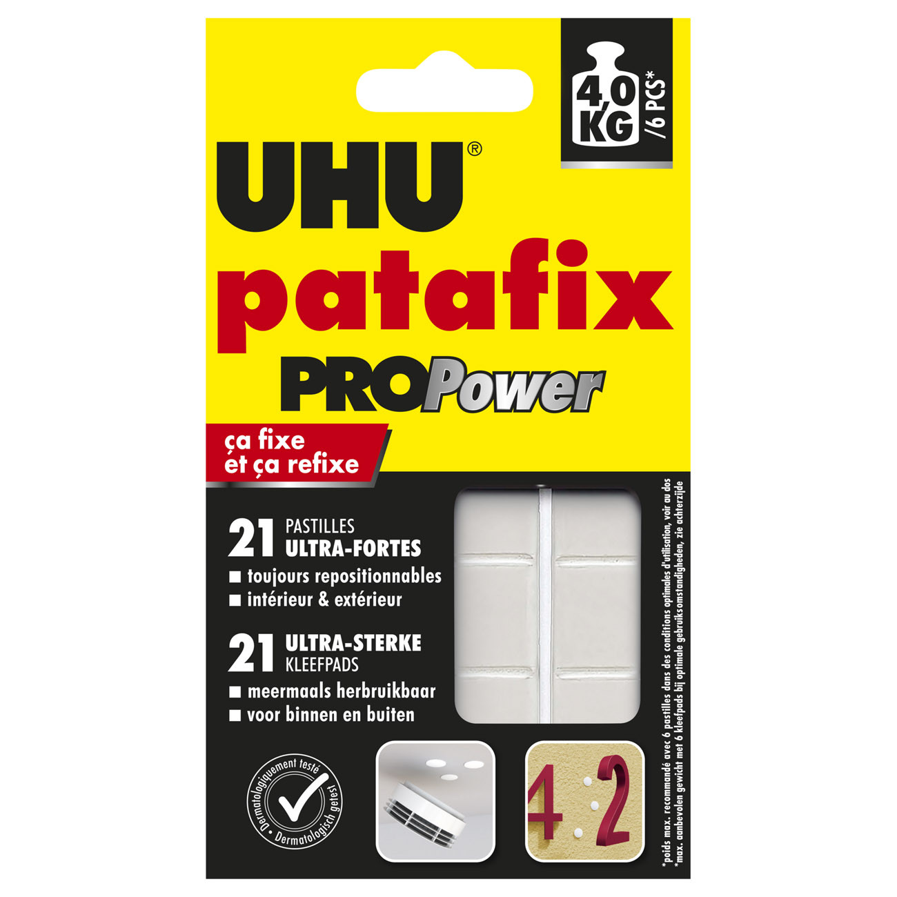 Uhu+Patafix+PROPower+-+Pastilles+adhesives+repositionnables+ultra-fortes,+interieur+et+exterieur+-+Blanc