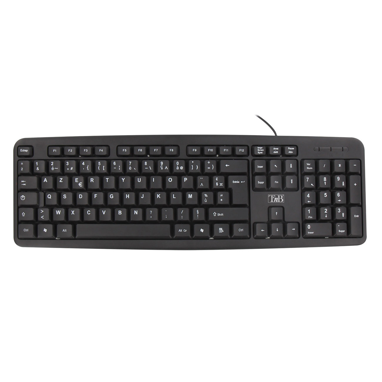 TNB Clavier filaire confortable Bridge USB-A - Noir