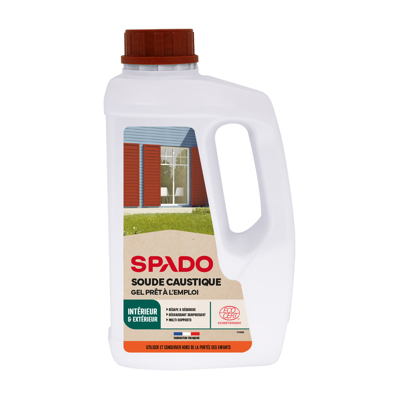 Spado Soude caustique gel multifonction Ecocert 1 L - Décapant, dégraissant et déboucheur prêt à l?emploi