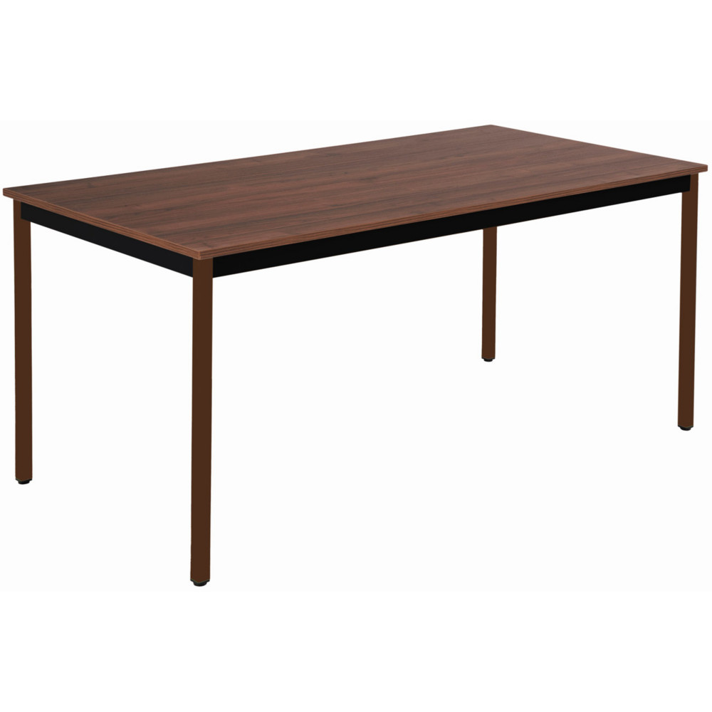 Table Polyvalente rectangle - L.160 x P.80 cm - Plateau Noyer - Pieds Brun