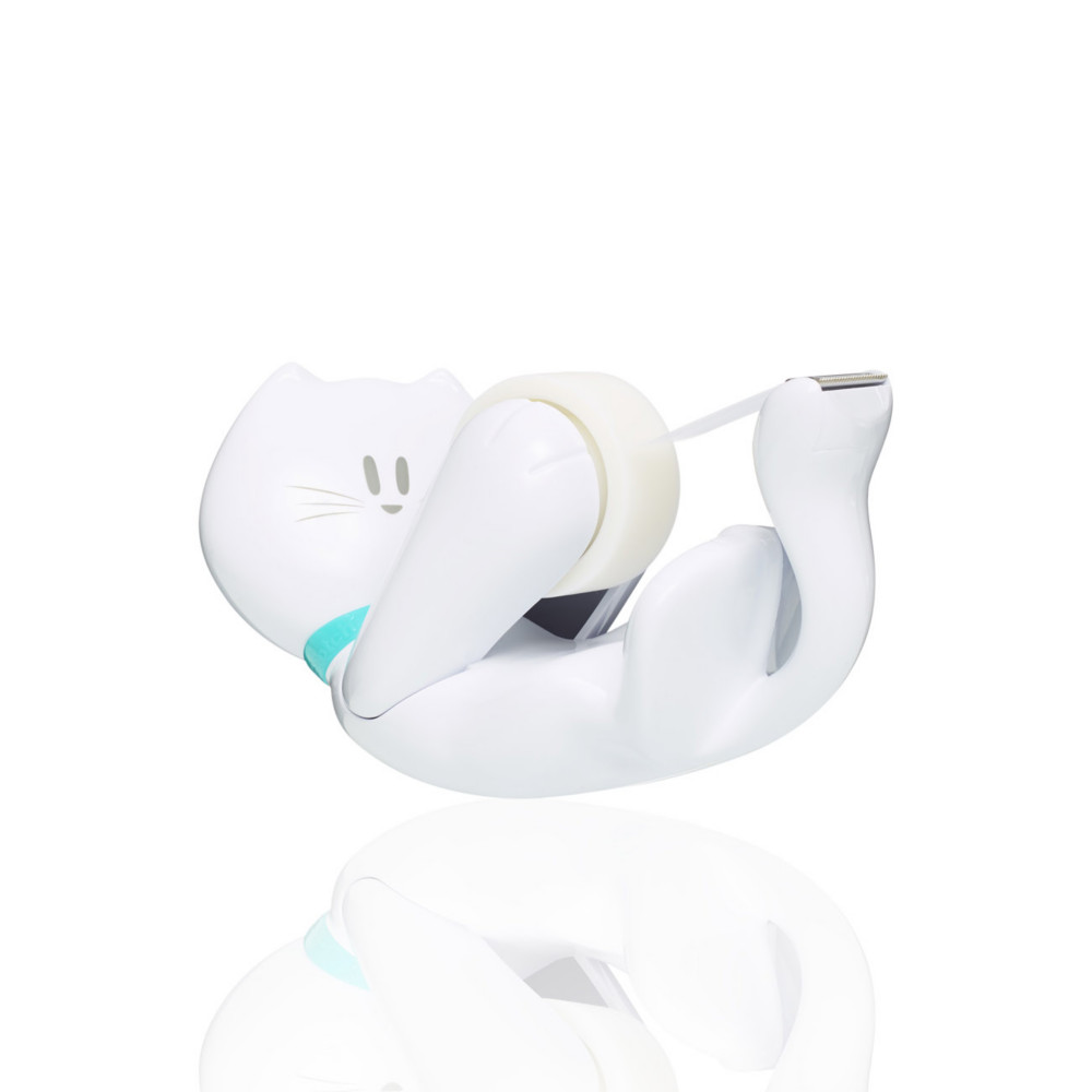 Scotch Distributeur de ruban Magic en forme de chat, livr avec 1 rouleau de ruban Magic de 19 mm x 8,89 m
