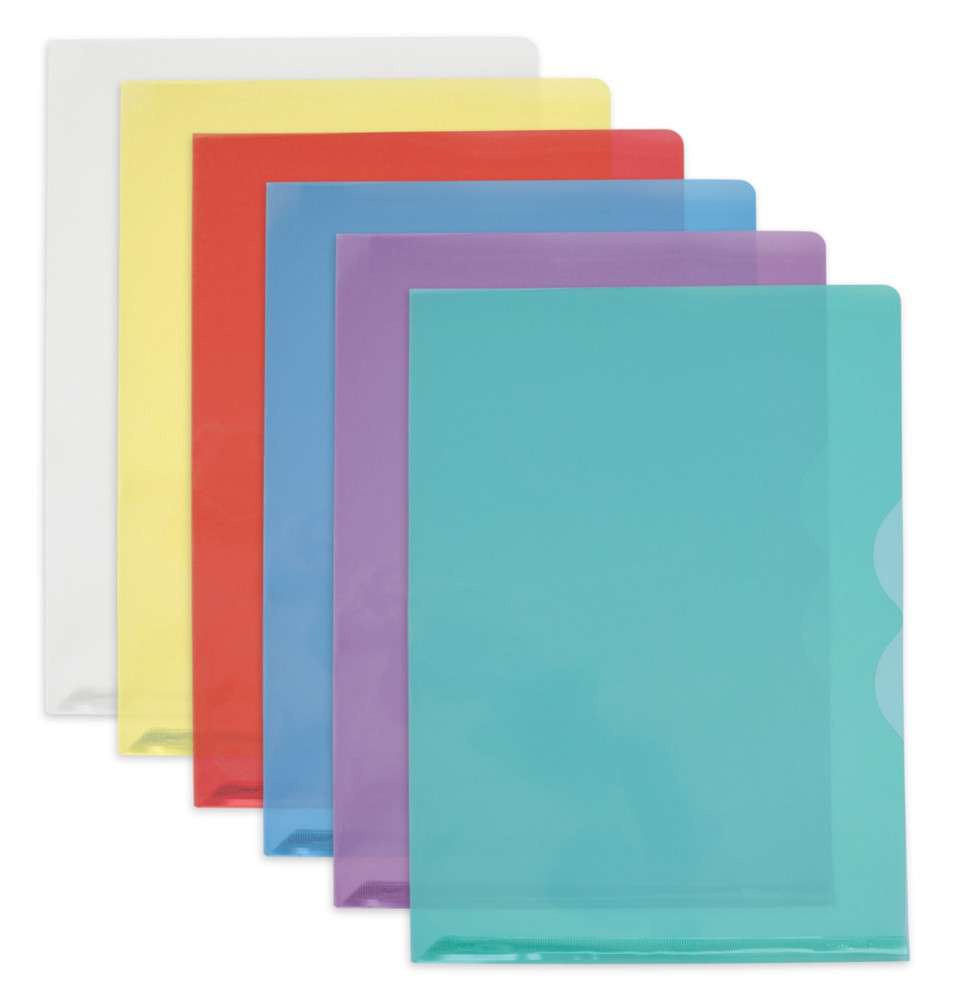 Oxford Pochettes-coin Fard'Or A4 PVC lisse couleurs assorties - Lot de 50
