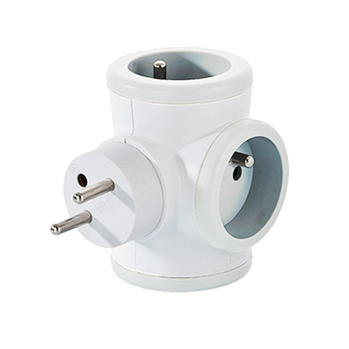 Watt & Co Multiprise rotative 3 prises - Blanc