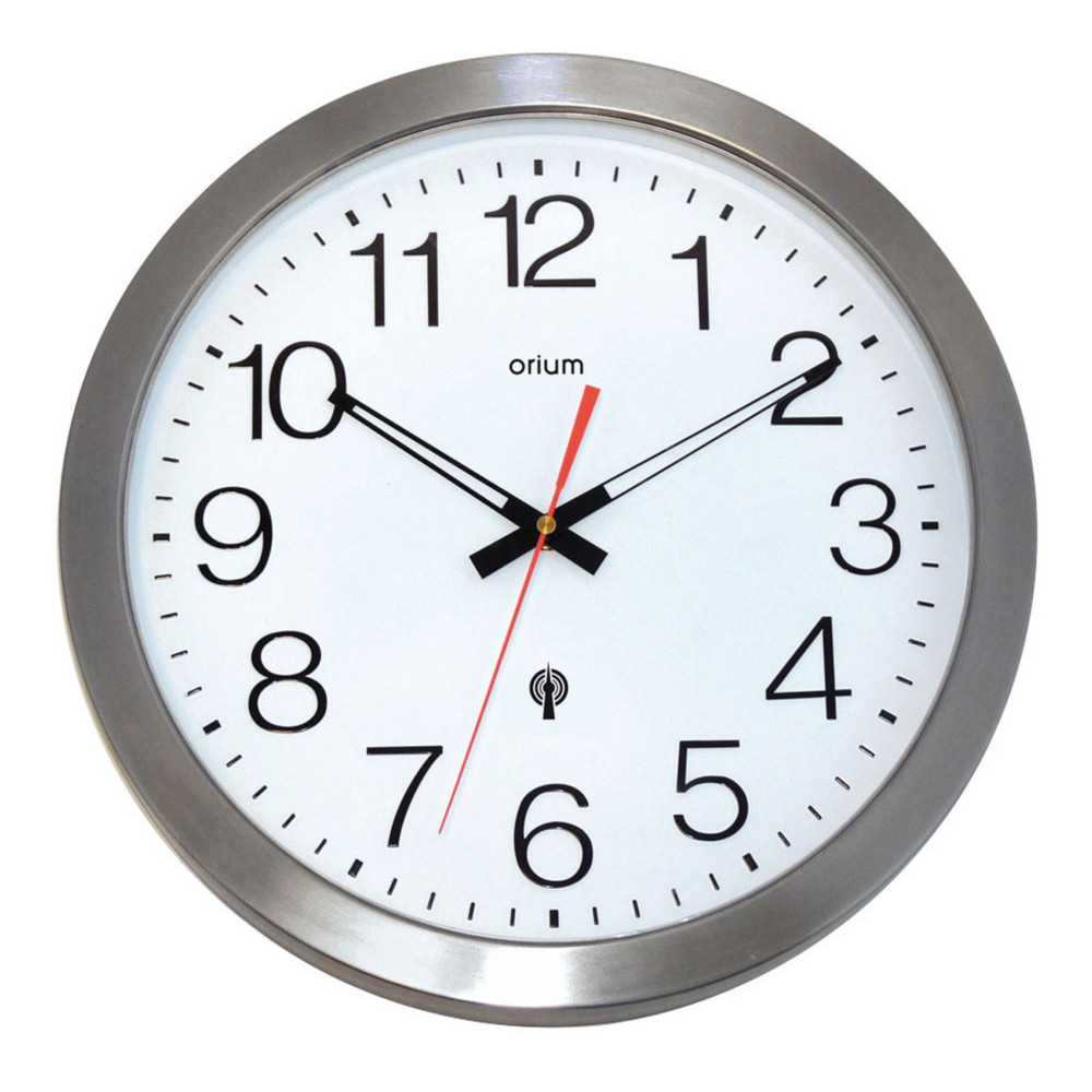 ORIUM Horloge murale tanche radio-contrle,  35,5 cm - Inox
