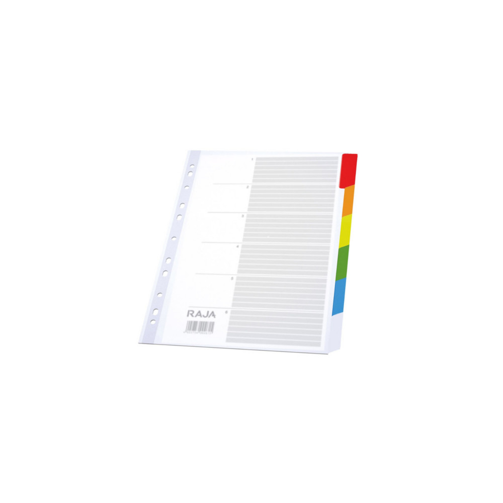 RAJA Intercalaires neutres A4+ en polypropylne colors - 6 onglets