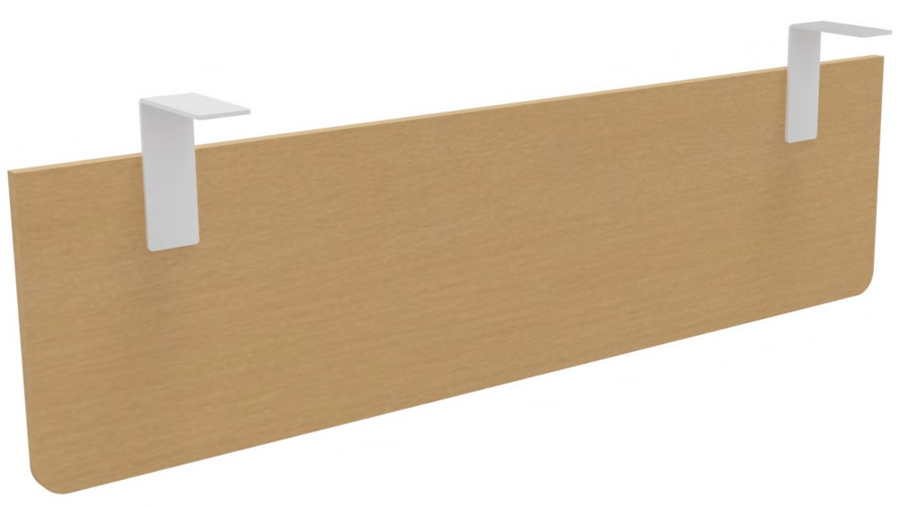 Voile de fond E-Link / Biospace pour bureau L.140 cm - Htre - Fixations Blanches