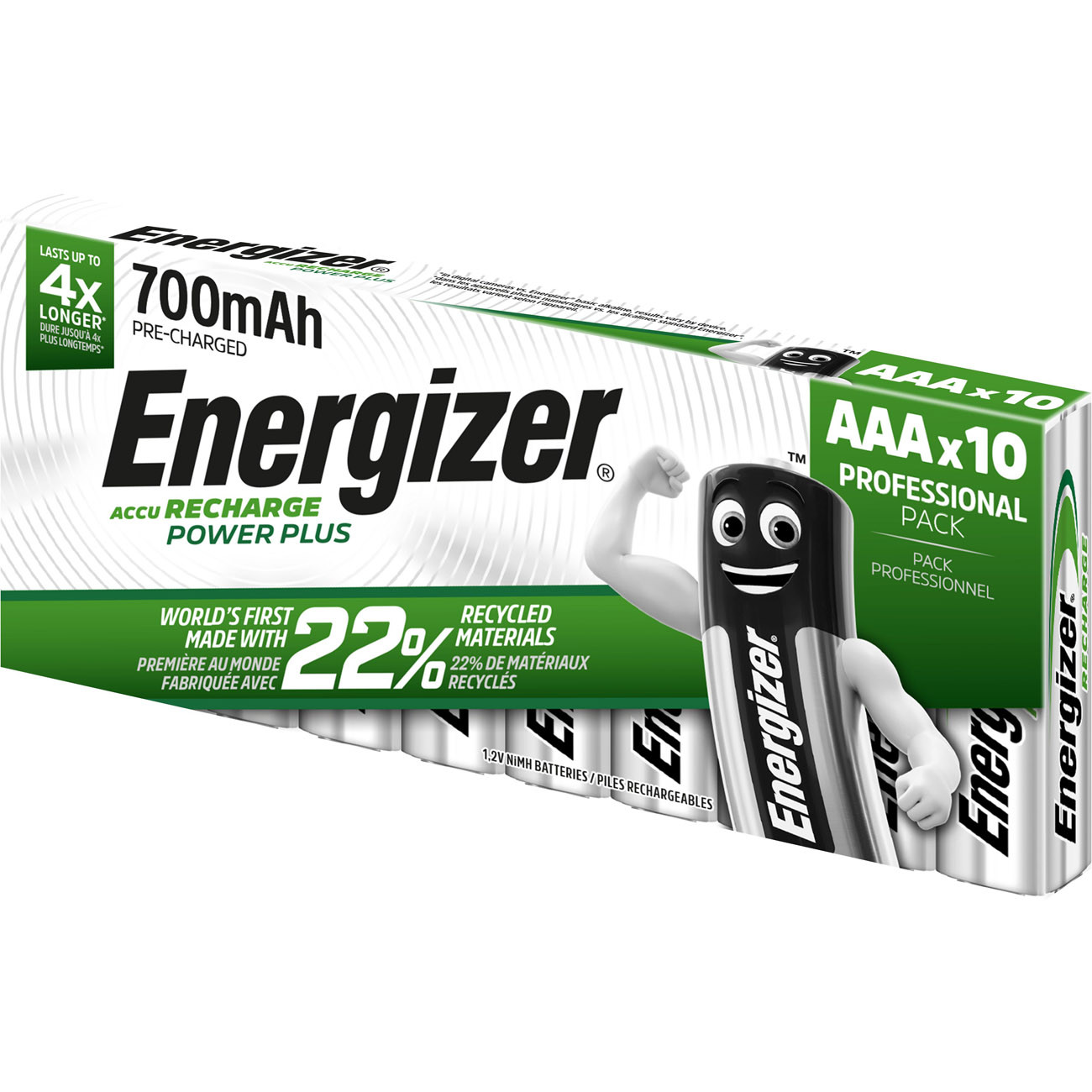 Accu LR03 AAA NiMH Energizer Power Plus HR03 E300626400 700 mAh 1.2 V 10 pc - vue 2