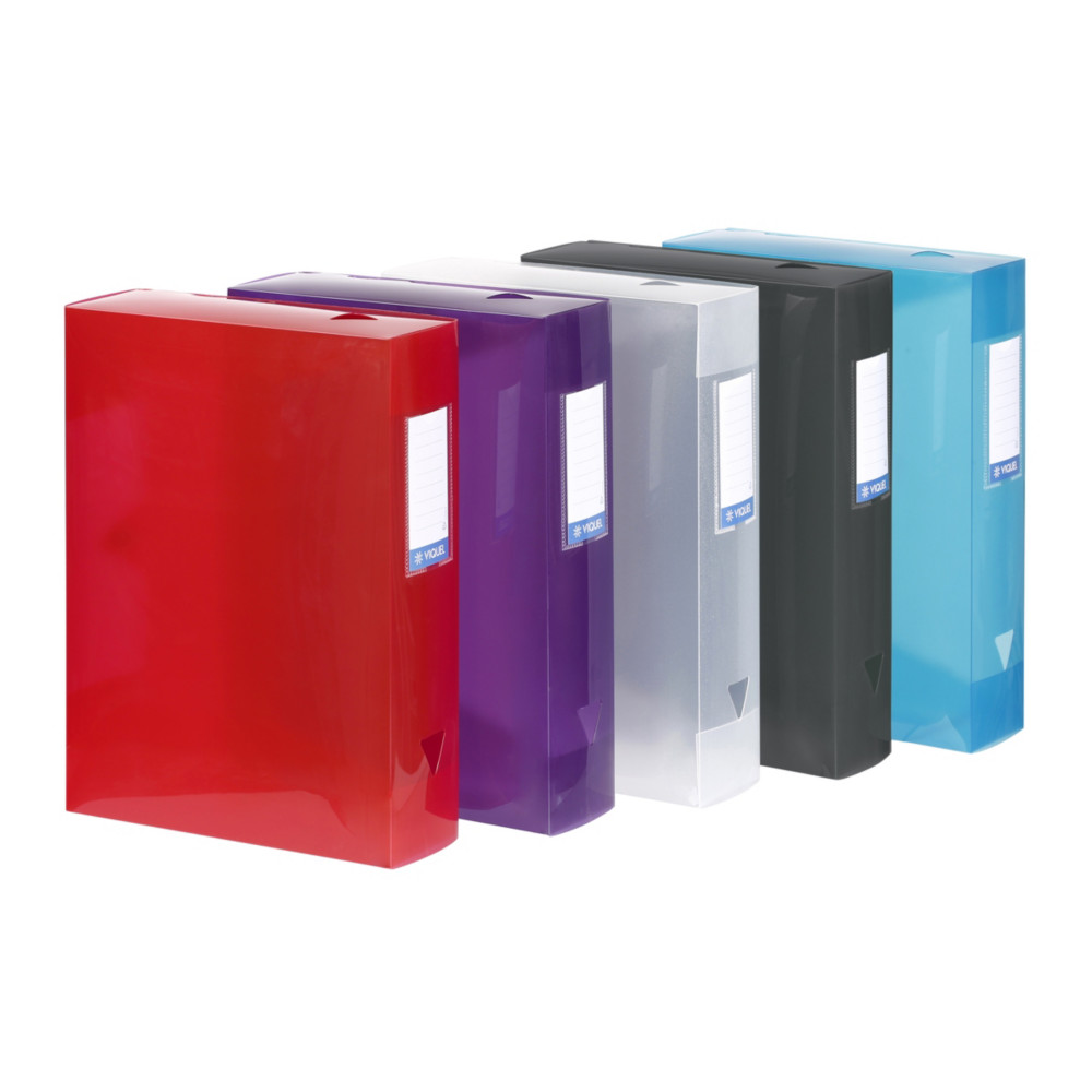 Viquel Bote de classement A4 Propyglass en polypropylne - Dos 8 cm - Coloris assortis