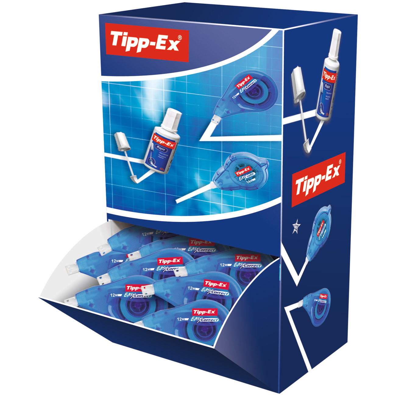 Tipp-Ex Easy Correct Roller de correction à dépose latérale - 4,2 mm x 12 m - Pack de 15 + 5 GRATUITS