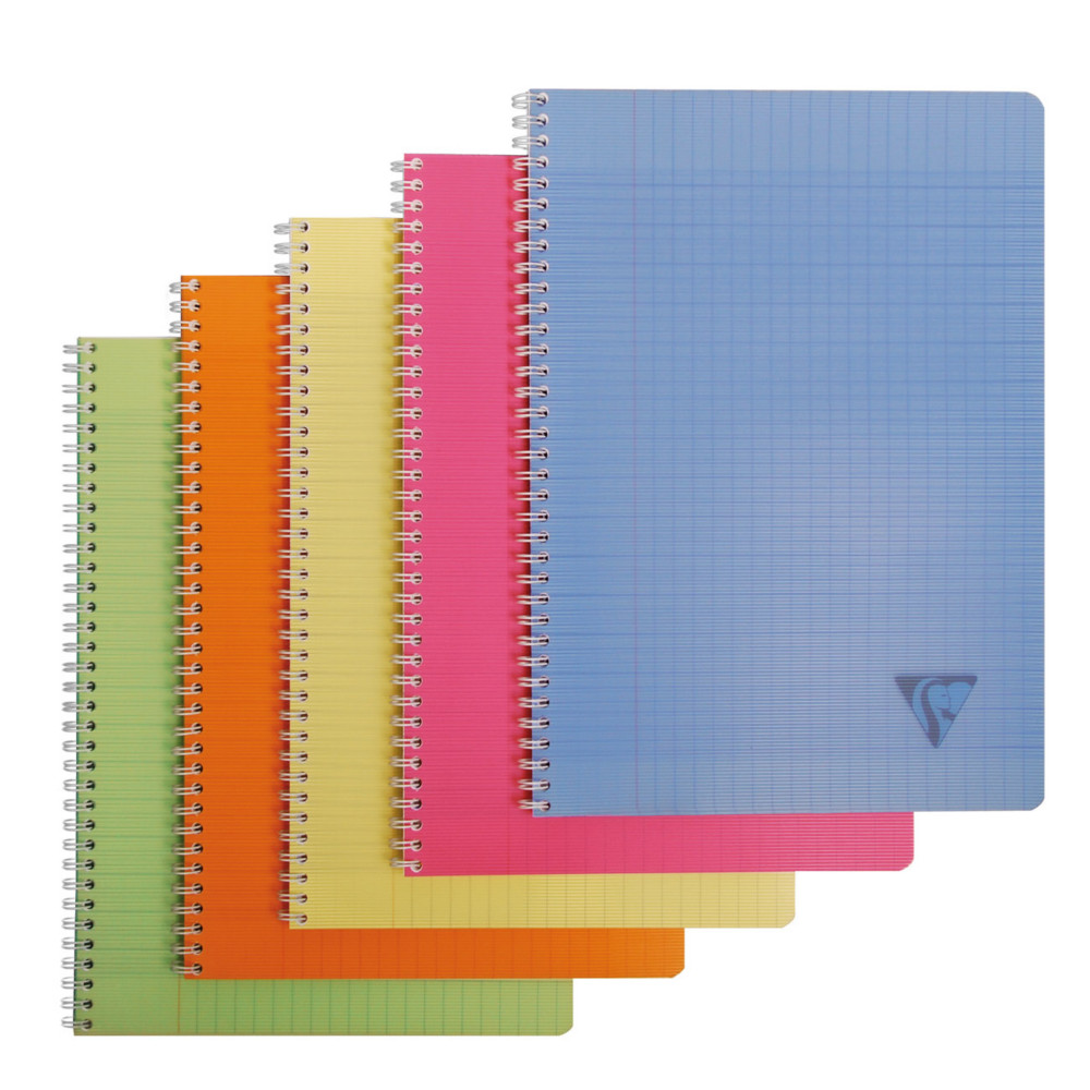 Clairefontaine Cahier  spirale Linicolor A4 21 x 29,7 cm - 90g - Grands carreaux Sys - 180 pages