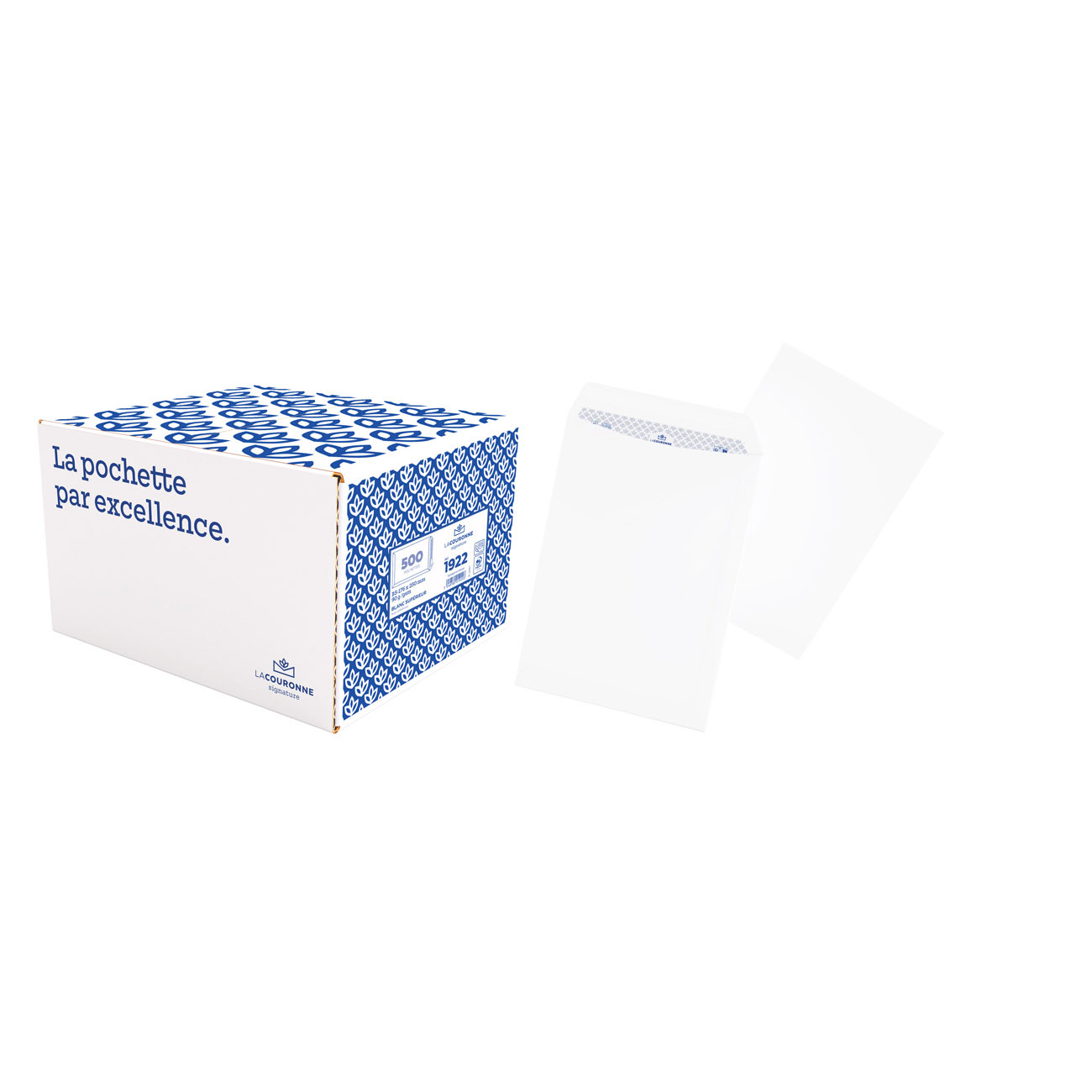 La Couronne Pochette 176 x 250 mm 90g sans fenêtre - autocollante bande protectrice - Lot de 500