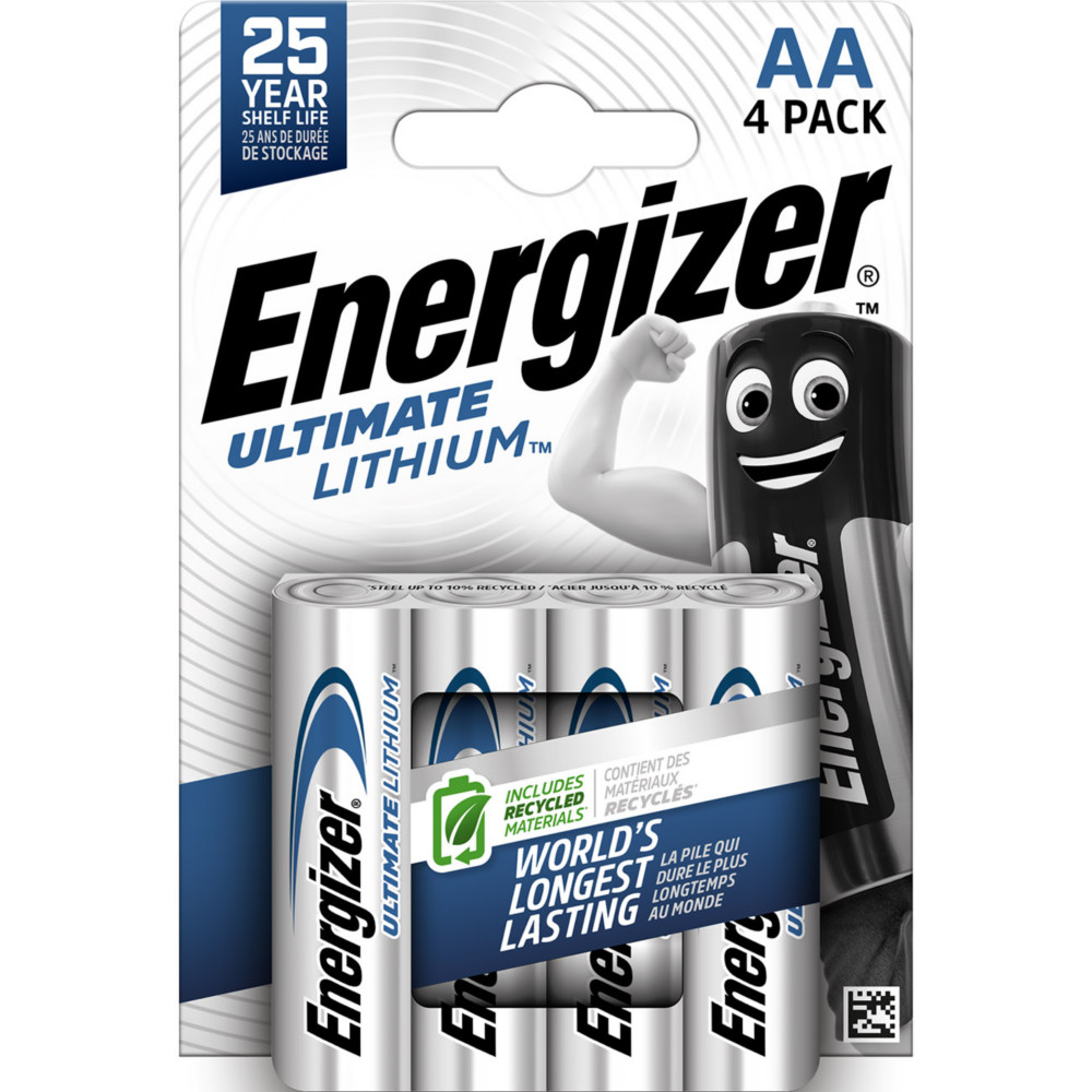 Energizer Pile AA / LR6 / FR6 Ultimate Lithium - Lot de 4