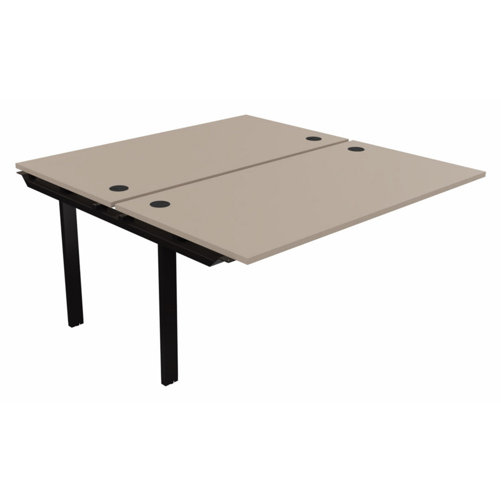 Module suivant pour ensemble 2 bureaux droits E-link - L.160 x P.163 cm - Plateau Argile - Pieds Noir