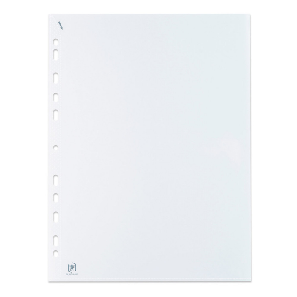 Oxford Pochettes perfores Quick'In A4 PP lisse incolore - Lot de 100