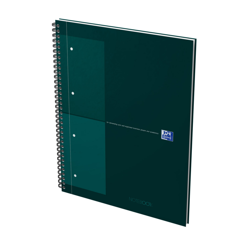 Oxford Cahier  spirale International Notebook 23 x 29,7 cm - Perfor 4 trous - Petits carreaux 5x5 - 160 pages - Vert
