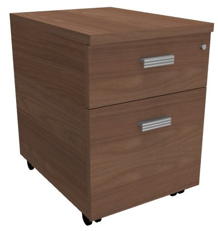 Caisson mobile Moka - L.40 x P.60 x H.55 cm - 2 tiroirs - Noyer