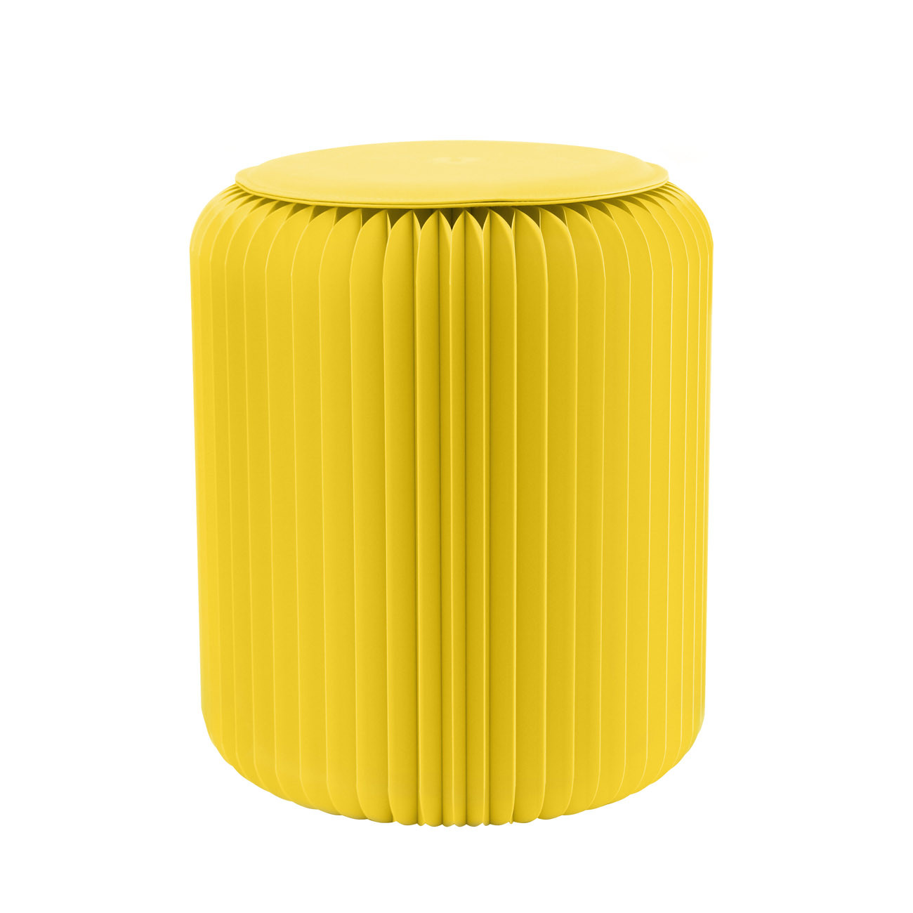 Paperflow Tabouret pliable Flexistool design accordéon H. 42 avec son coussin - Jaune