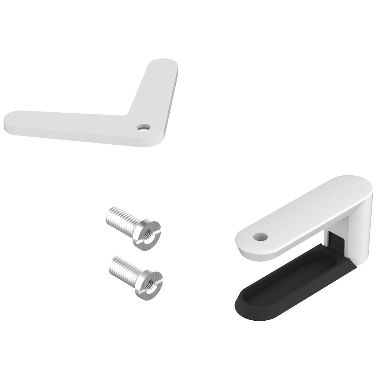 Pince+pour+panneau+ecran+Moody+pour+bureau+simple+-+Blanc+-+Jeu+de+2