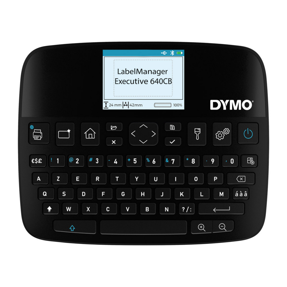 Dymo LabelManager Executice 640CB Azerty Etiqueteuse Rechargeable Bluetooth et USB-C + Casssette 24 mm x 7 m