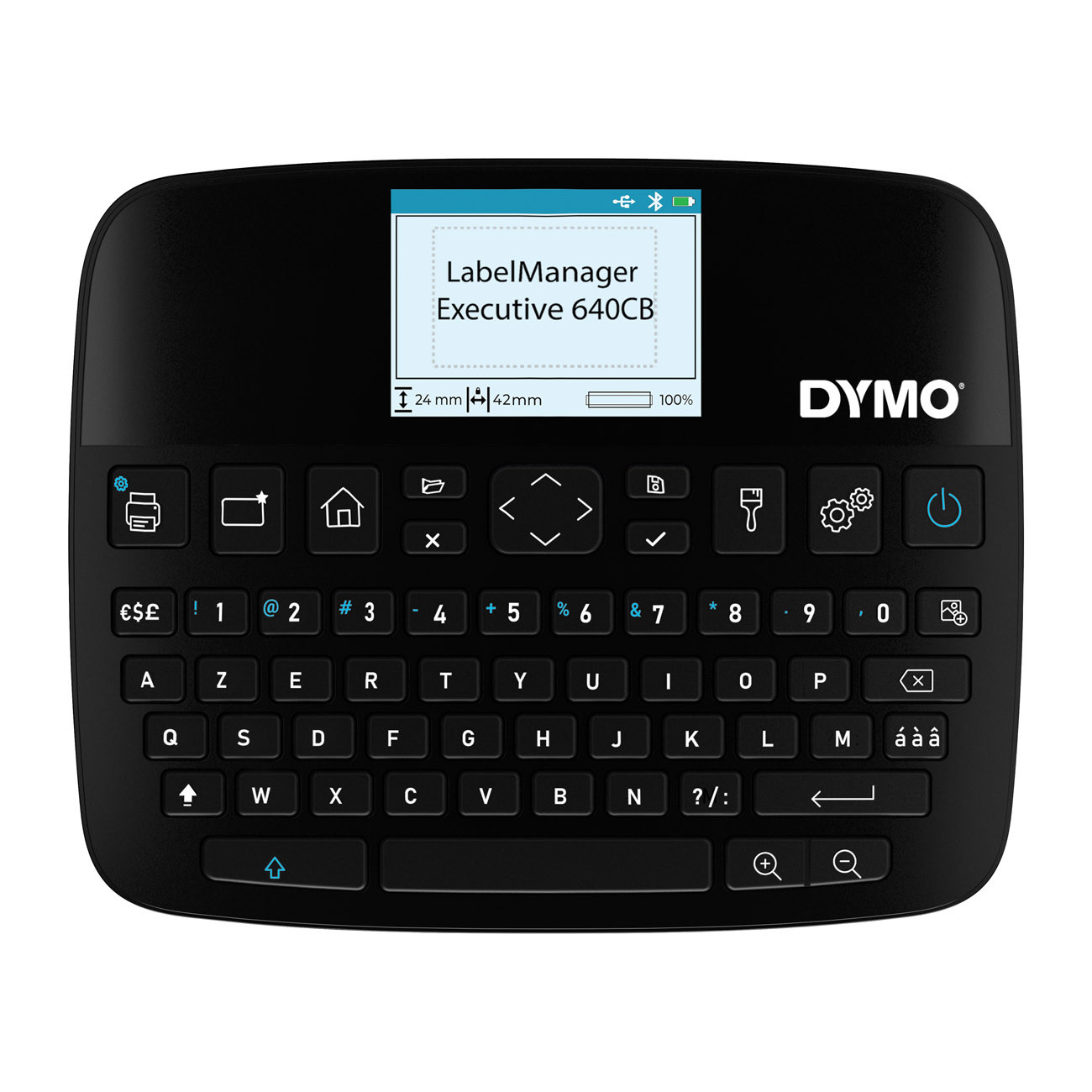 Dymo LabelManager Executice 640CB Azerty Etiqueteuse Rechargeable Bluetooth et USB-C + Casssette 24 mm x 7 m