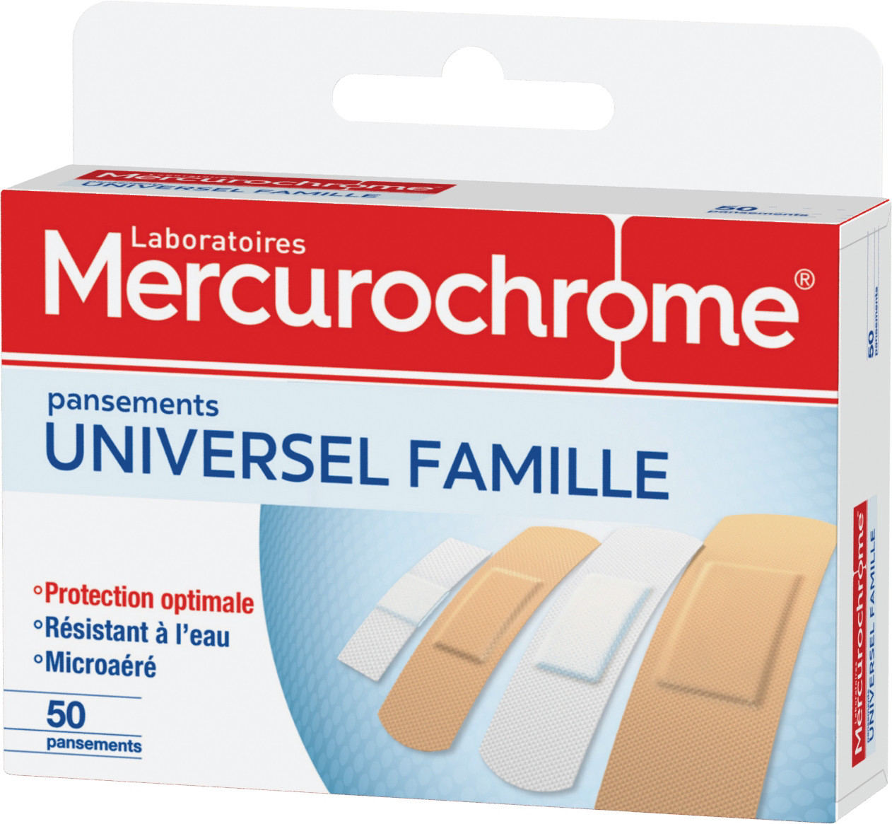 Mercurochrome Pansements Universel Famille 3 formats - Boîte 50