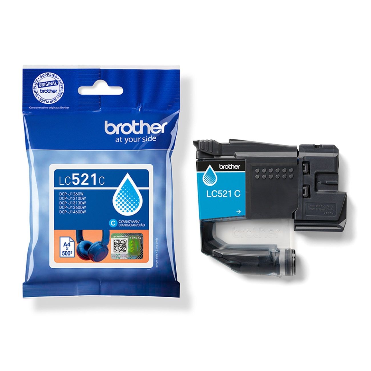 Cartouche Brother LC521C Cyan 500 pages Pack individuel - vue 7