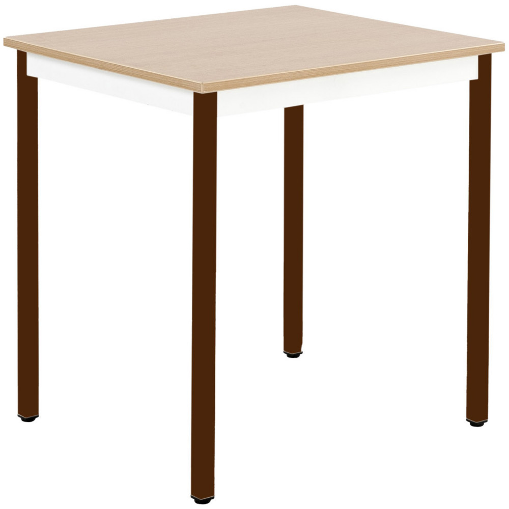 Table de runion modulable rectangle - L.70 x P.60 cm - Plateau Chne - Pieds Brun
