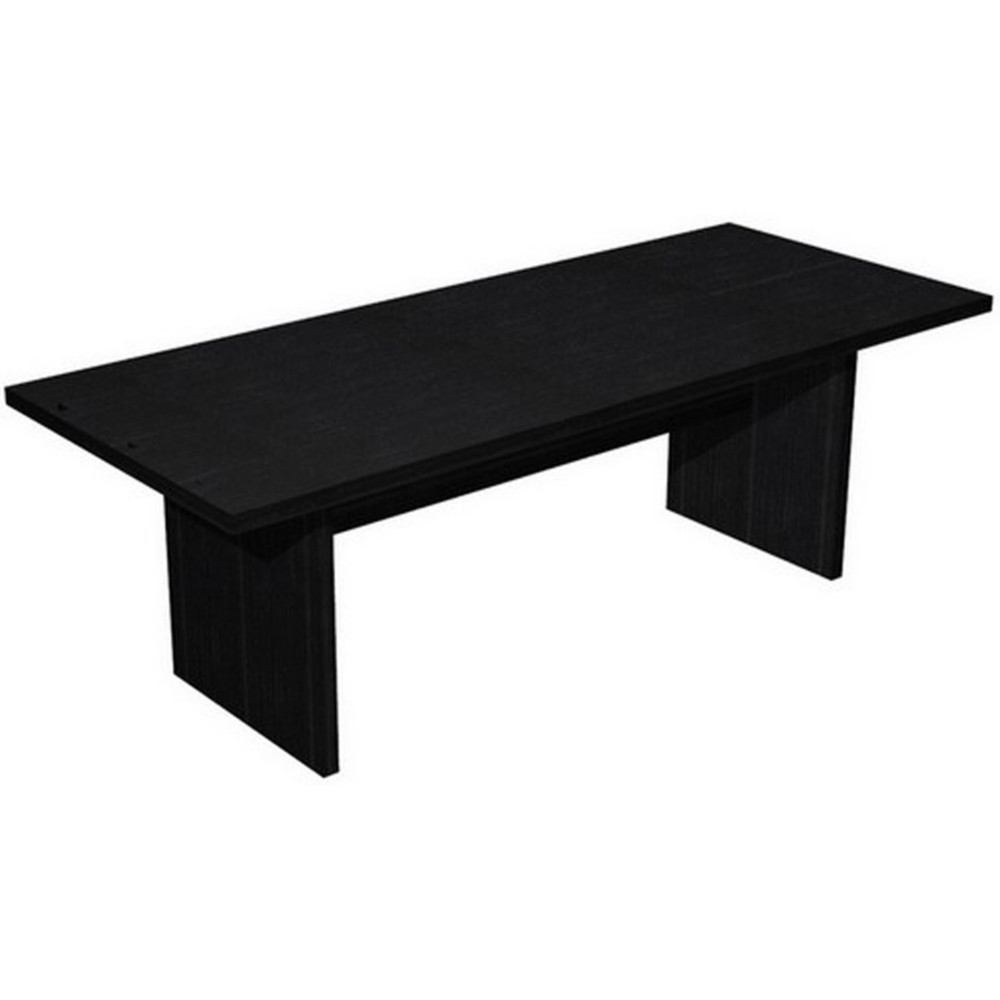 Table de runion Flore - L.220 x P.100 cm - Plateau Frne noir - Pieds panneaux