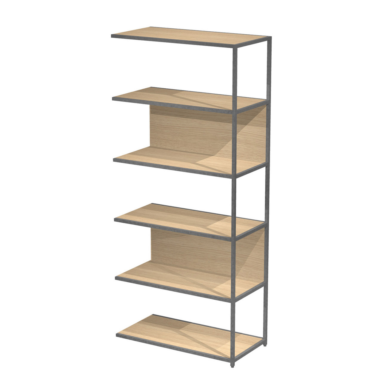 Bibliotheque+module+suivant+Cassandra+L.90+x+H.200+cm+-+Chene+et+Anthracite