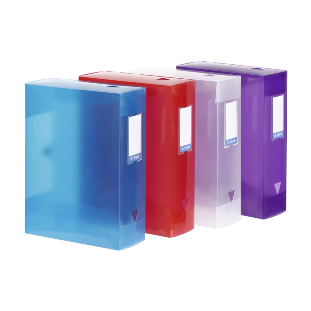 Viquel Bote de classement A4 Propyglass en polypropylne - Dos 10 cm - Coloris assortis