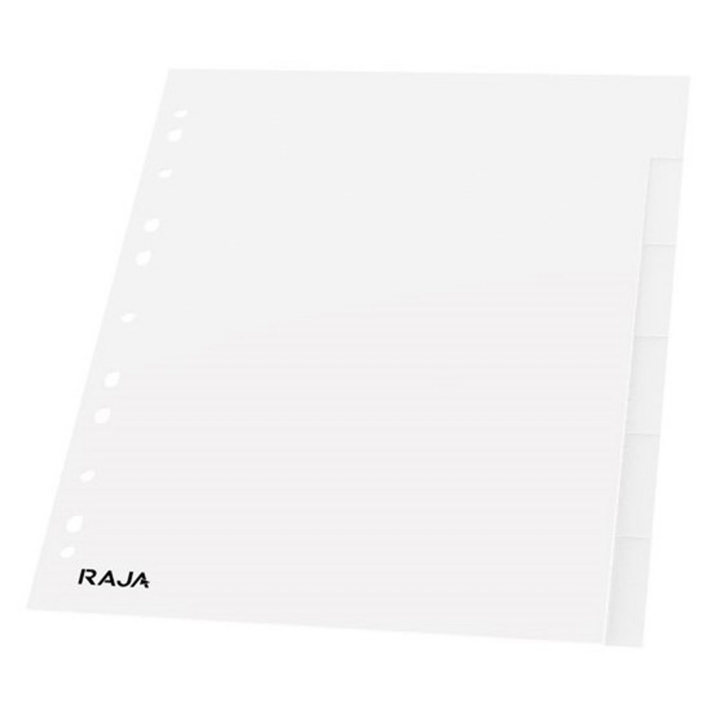RAJA Intercalaires neutres A4+ en polypropylne blanc - 6 onglets