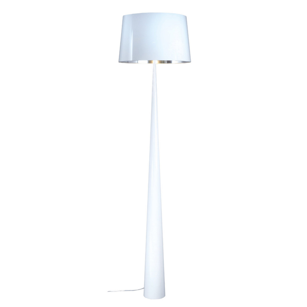 Aluminor Lampadaire Totem - Ampoule Led E27 - 12W - Pied acier laqu - Blanc