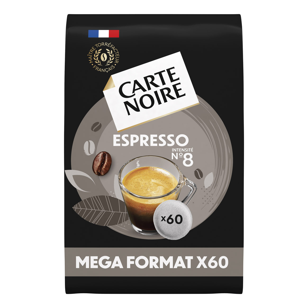 Café Dosettes Espresso N°8 Compatibles Senseo Carte Le Paquet De 60 Dosettes