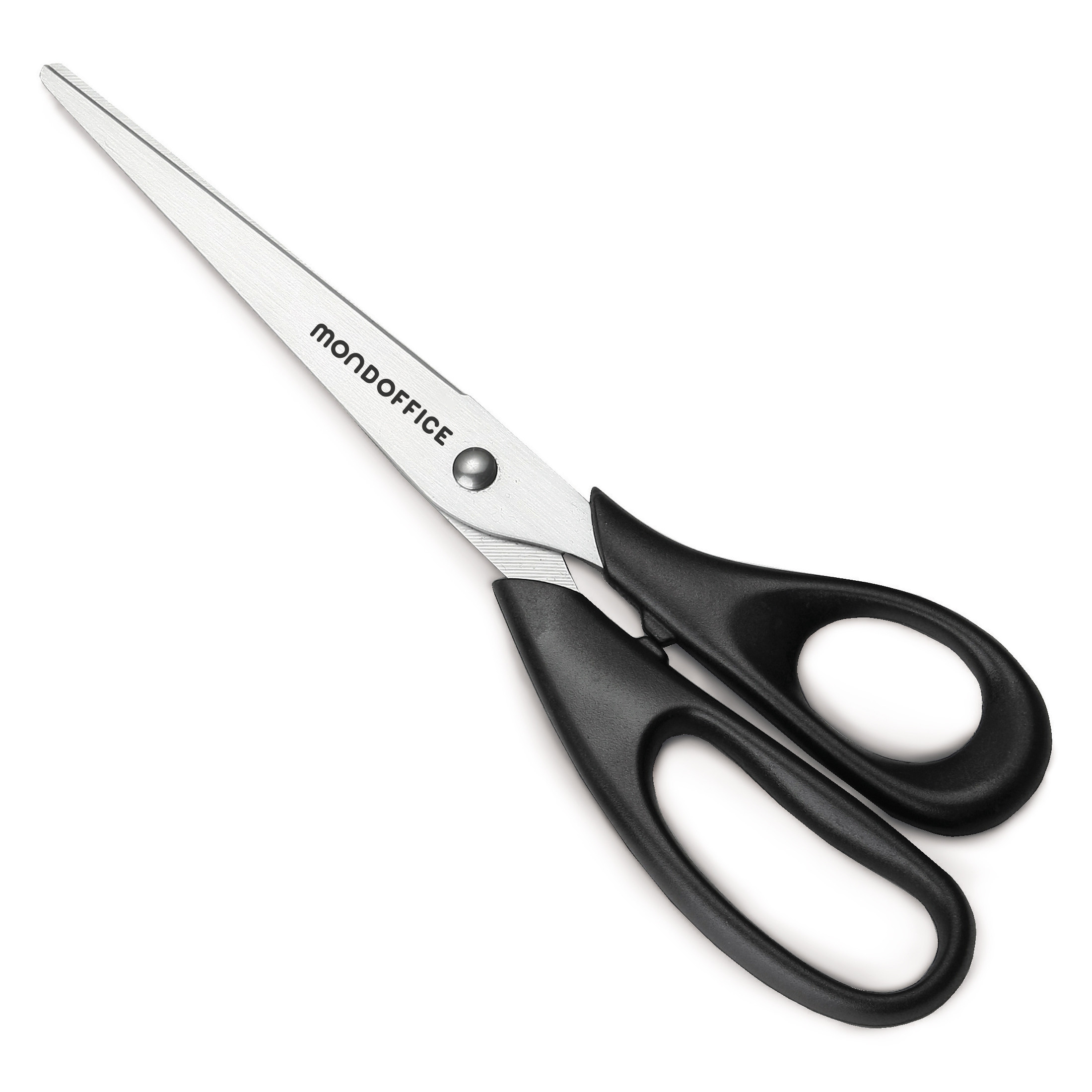 MONDOFFICE Ciseaux pour droitiers en plastique 100% recyclé - Bouts pointus - Longueur 20,5 cm