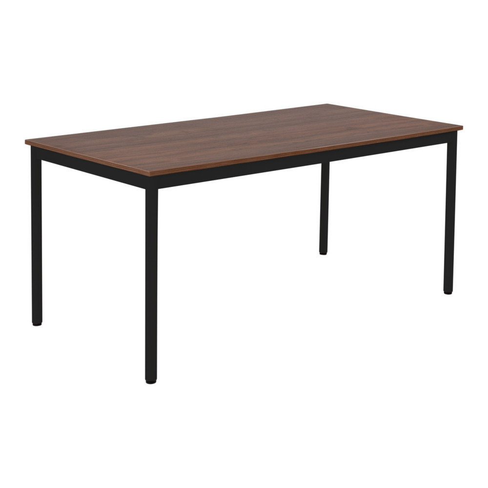 Table de restauration Budget 160 x 80 cm - Plateau Noyer - Pieds mtal Noir